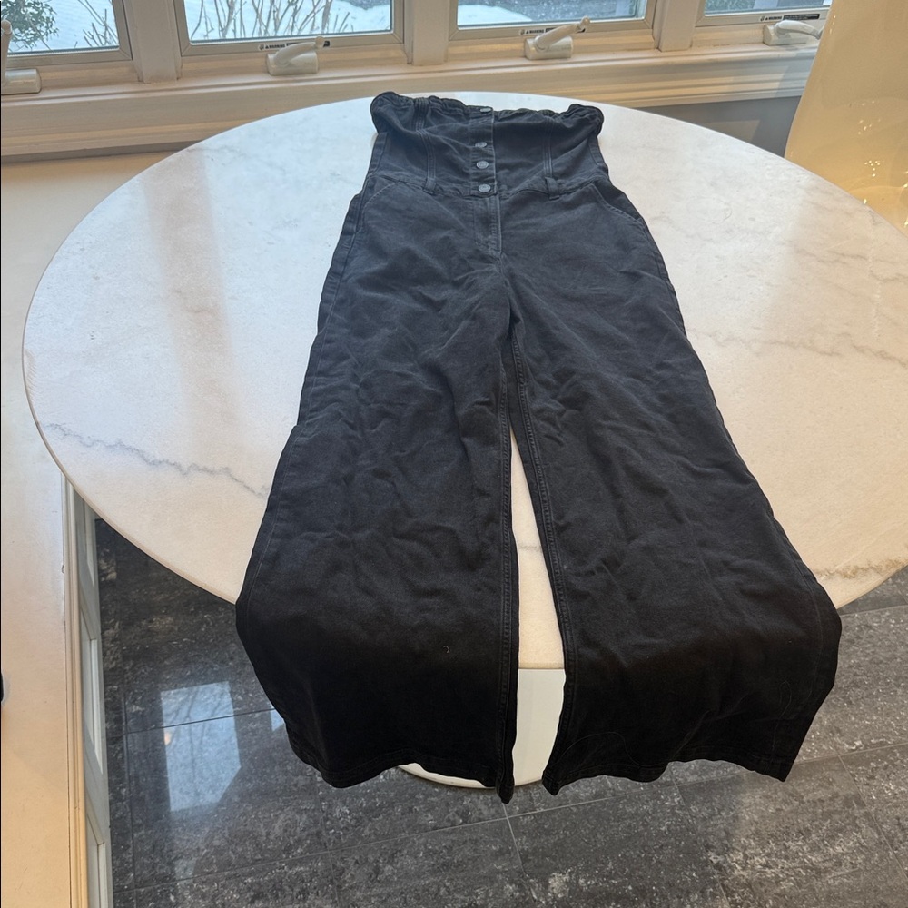 NWT GAP Black Button-Front Strapless Jumpsuit NWT - image 3